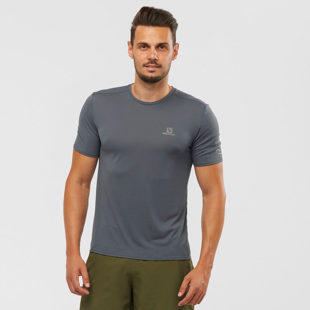 Salomon Israel XA TRAIL - Mens T shirts - Dark Gery (DSVZ-16874)